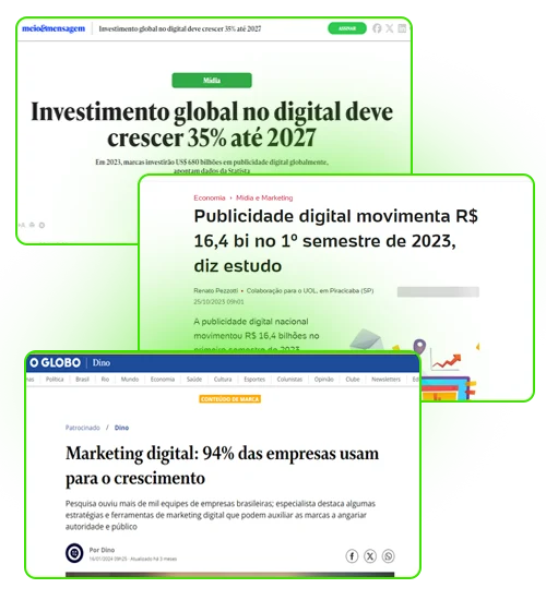 Matérias sobre o crescimento do mercado digital